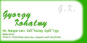 gyorgy kohalmy business card